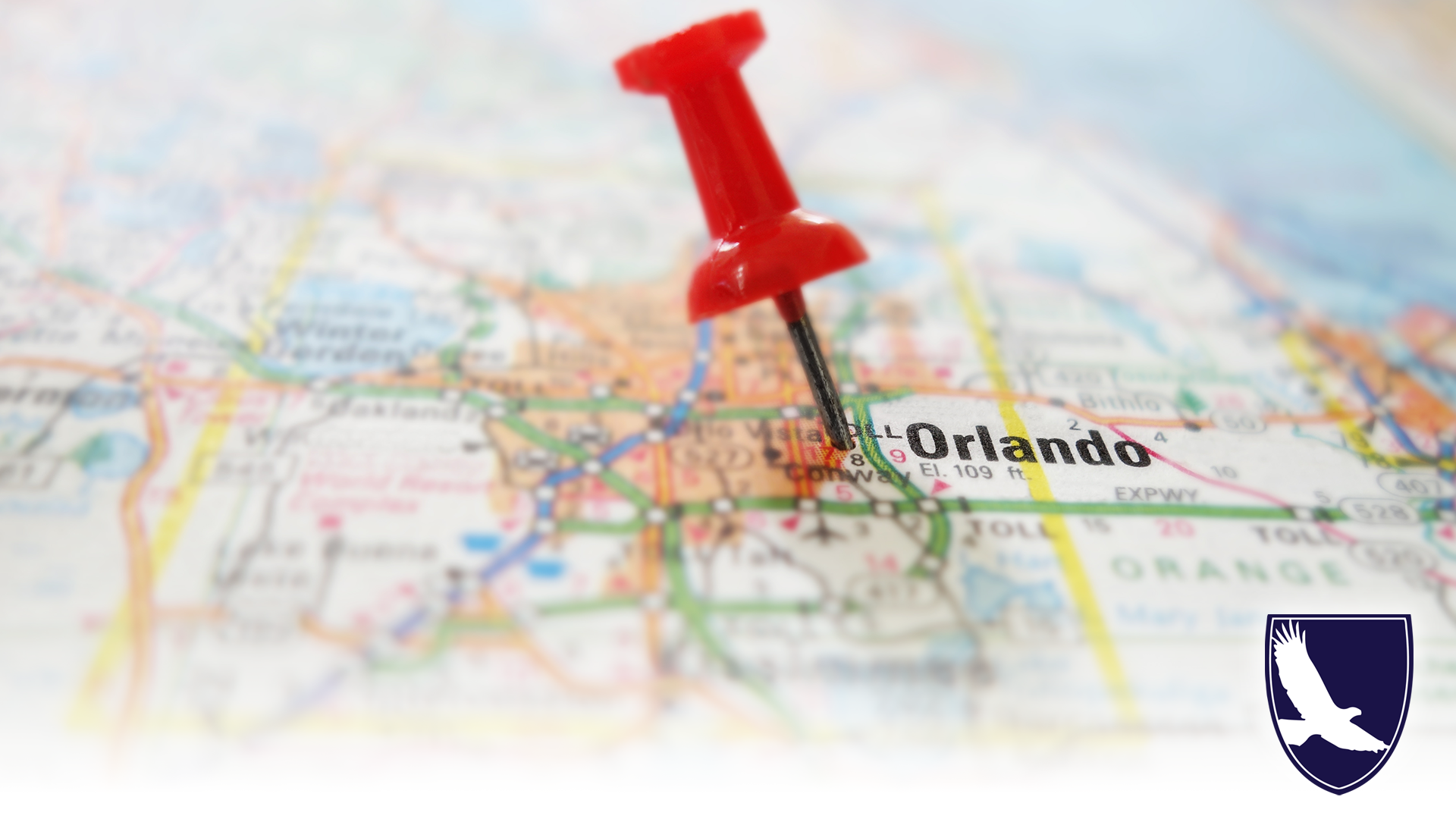 map with pin in orlando fl